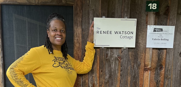 Photo of Valerie Bolling outside the Renee Watson Cottage