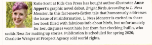 Anne's announcement as seen in Publisher's Weekly.