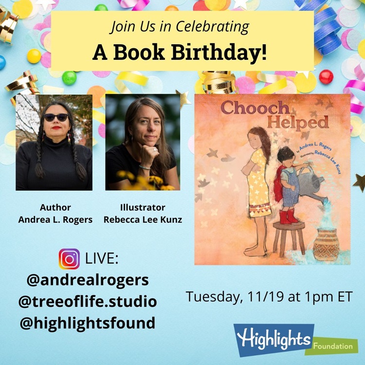 Text: Join Us in Celebrating a Book Birthday with Andrea L. Rogers and Rebecca Lee Kurz