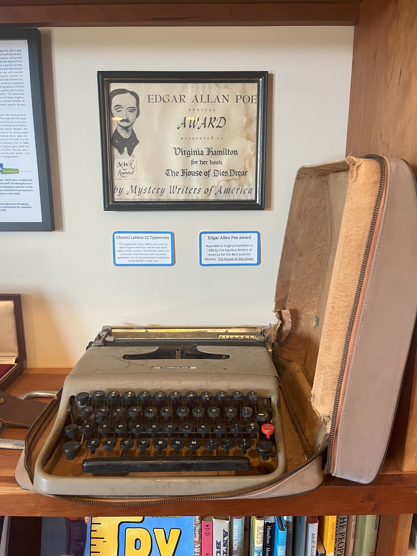 Photo of the Virginia Hamilton Arnold Adoff Library Display