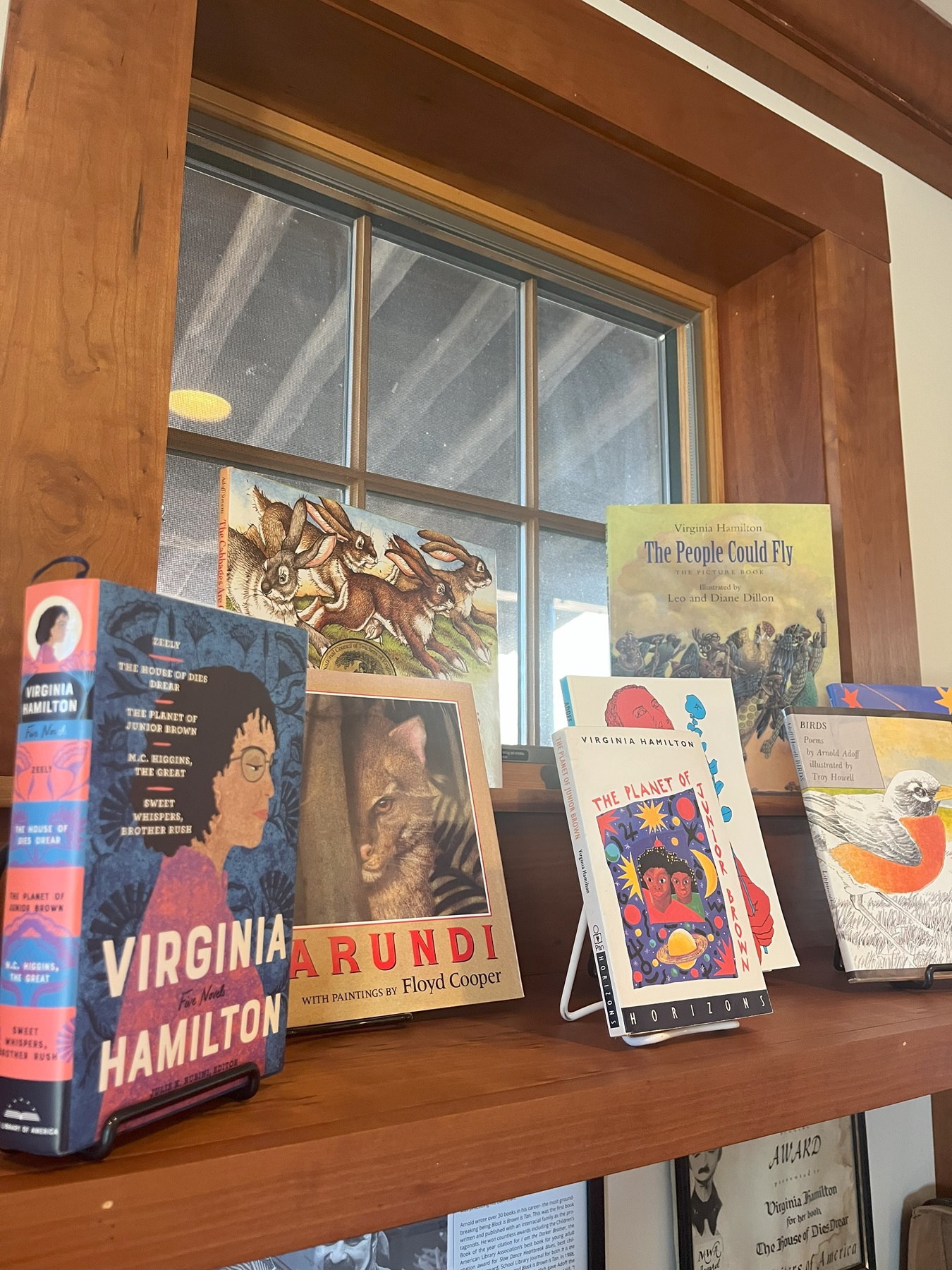 Photo of the Virginia Hamilton Arnold Adoff Library Display